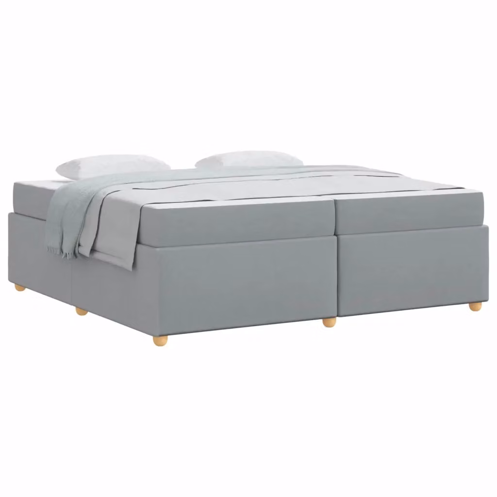 Struttura del letto imbottita vidaXL in tessuto grigio 200 x 200 cm – 2