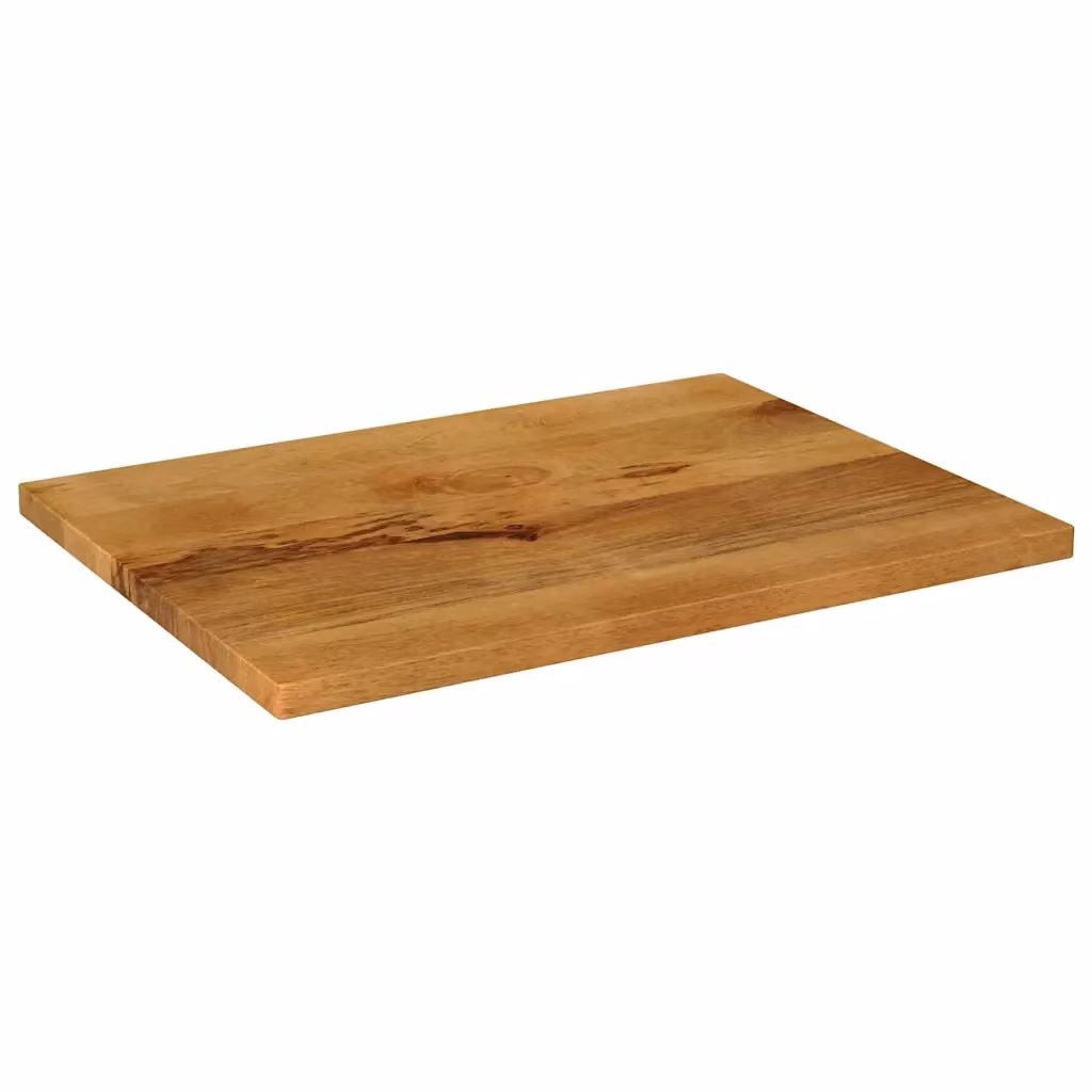 Piano per Tavolo o Scrivania Rettangolare in Legno Massello di Mango Marrone Opaco L 90 x P 70 x H 2,5 cm – 2