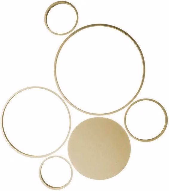Plafoniera a LED Ondaluce Oro/Ottone Dimmabile con Design Moderno a Anello