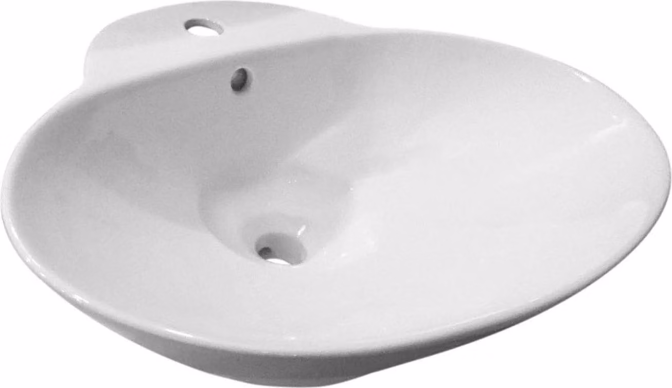 Beitz & Walz AqvaVetroceramica lavabo da appoggio 'ovale' 610 x 495 mm bianco