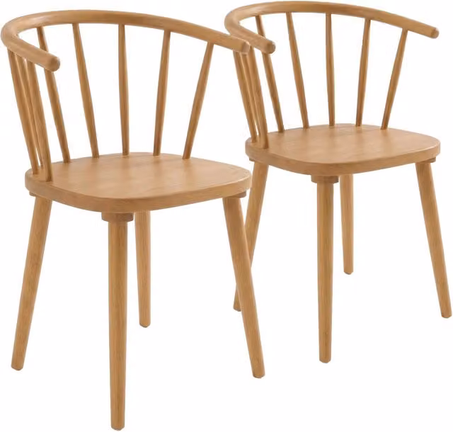 Set di 2 sedie OVIALA in legno beige per soggiorno, cucina o ufficio