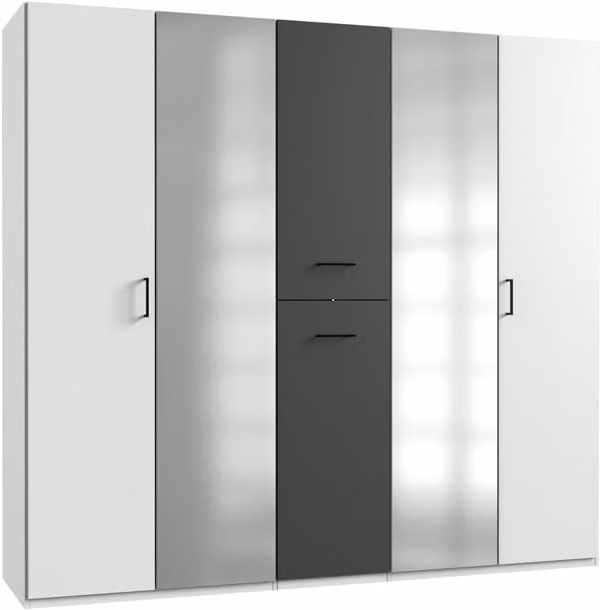 Armadio Lima 225x58x208cm bianco grafite con cassettiera a spezzone