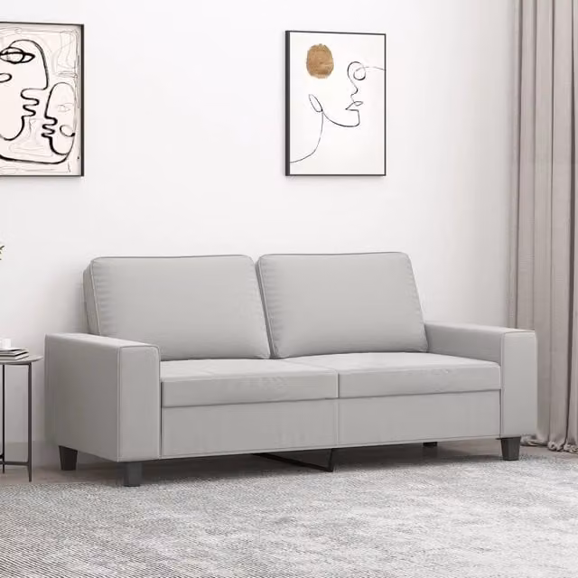 Divano a 2 posti moderno vidaXL in tessuto microfibra grigio L/P/H: 140 x 190 x 77 cm