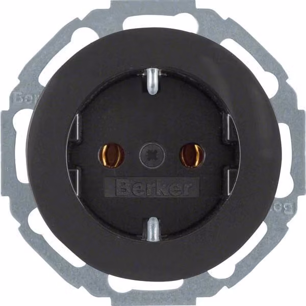 Berker 41452045 Presa SCHUKO nera, lucida Serie R.classic