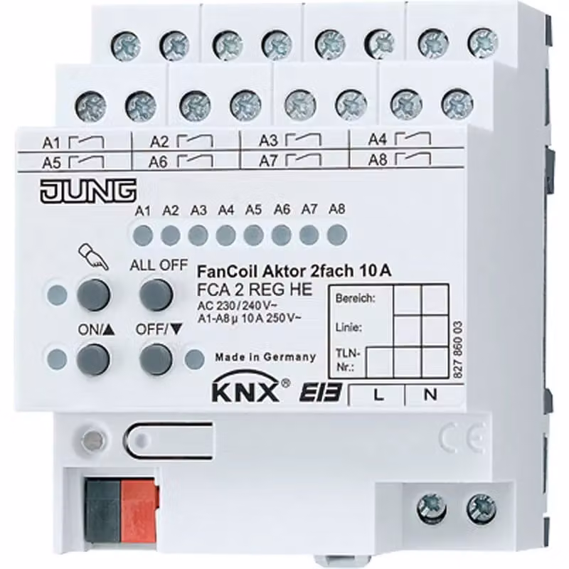 Jung FCA2REGHE Attuatore per ventilconvettori KNX doppio