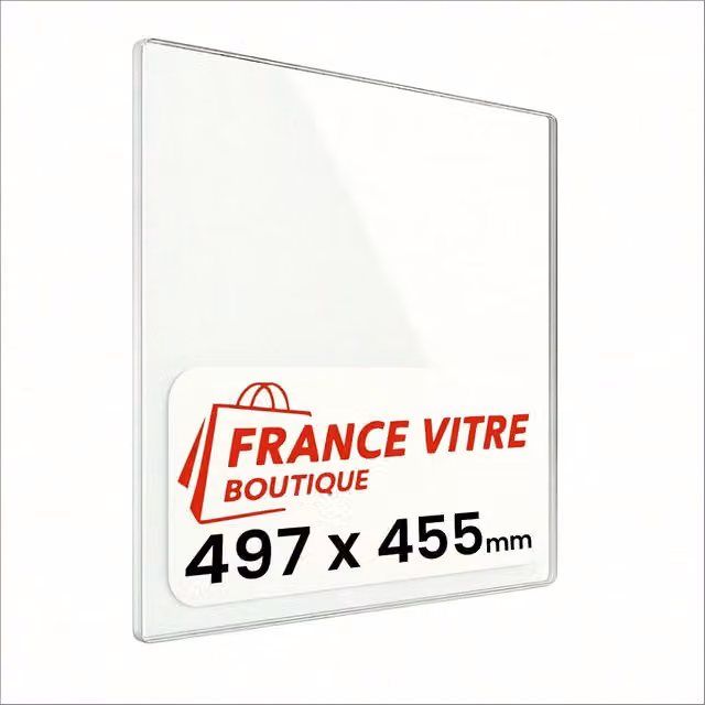 497 x 455 x 4 mm - Vetro per stufa a legna - vetro camino di ricambio - vetro per caminetto resistente al fuoco - France Vitre
