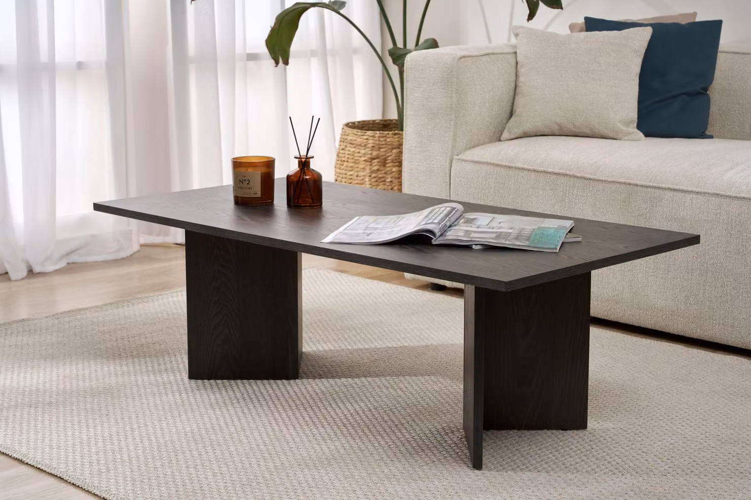 Skye Decor, Sabin - Lumiere Black, tavolino, Lumiere Black, 100% pannello melaminico, 119 x 60 x 40 cm
