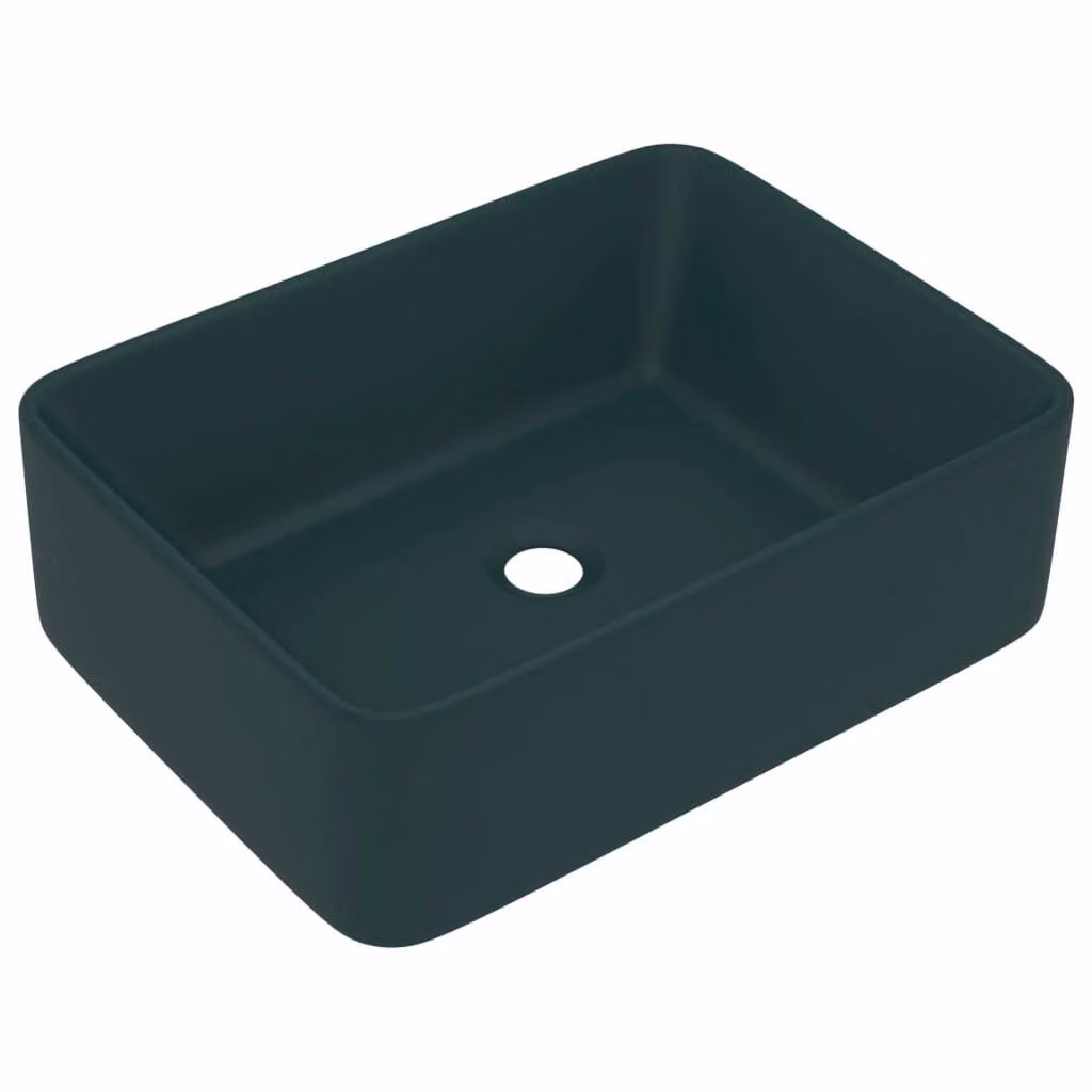 Lavandino Luxury Verde Scuro Opaco 41x30x12 cm in Vetroceramica