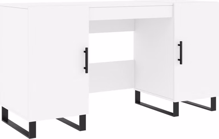 Scrivania Bianca 140x50x75 cm in Legno Multistrato