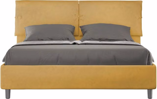 Letto Matrimoniale con Contenitore e Base Lift Up GIORDANOSHOP L: 170 cm, P: 220 cm, H: 110 cm, Colore Arancione e Giallo
