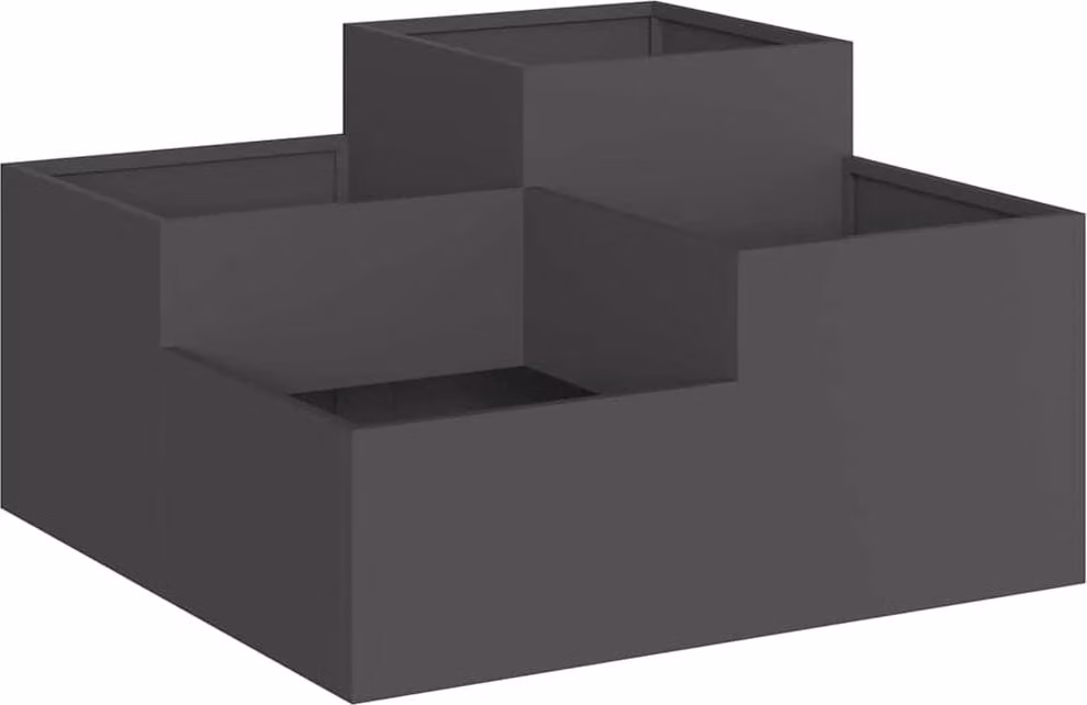 Vaso da giardino Nero 100 x 100 x 48 cm Acciaio