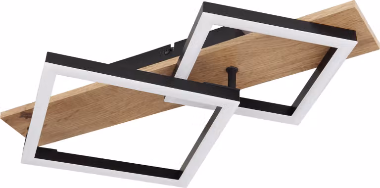 Plafoniera soggiorno Lampada da soffitto a LED corridoio aspetto legno moderno nero 67294D1