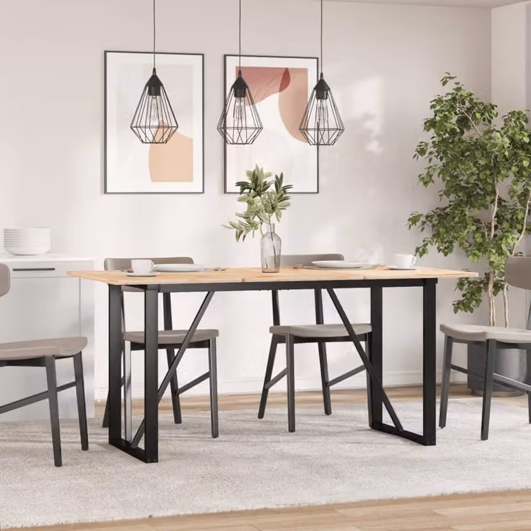 vidaXL Telaio Gambe a X per Tavolo da Pranzo in Acciaio Verniciato Nero, L 120 cm x P 60 cm x H 73 cm