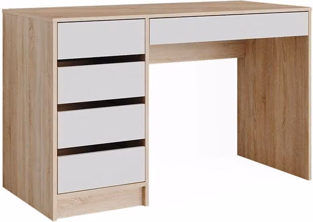 Tavolino da toilette Sherry Bianco/Sonoma 120 cm senza specchio Vicco