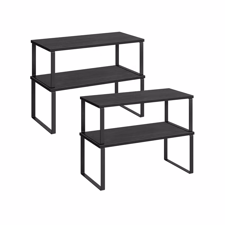 Set di 4 Organizzatori da Cucina, Nero Inchiostro + Nero Ebano / 19,5 x 39,7 x 15,8 cm; 18,5 x 39,7 x 13,7 cm