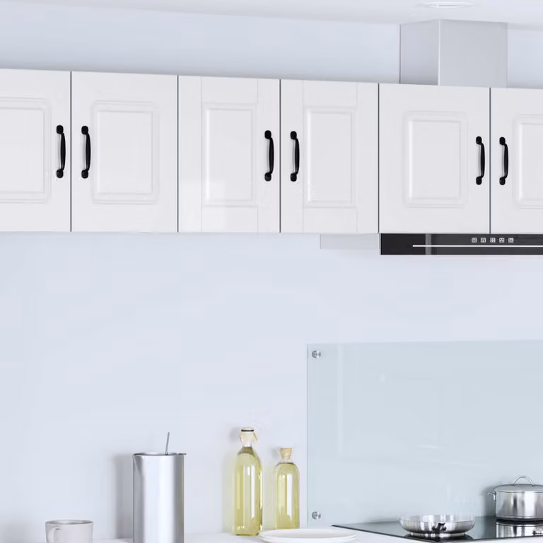 Set di 2 armadietti a muro vidaXL PORTO bianchi lucidi in MDF per cucina
