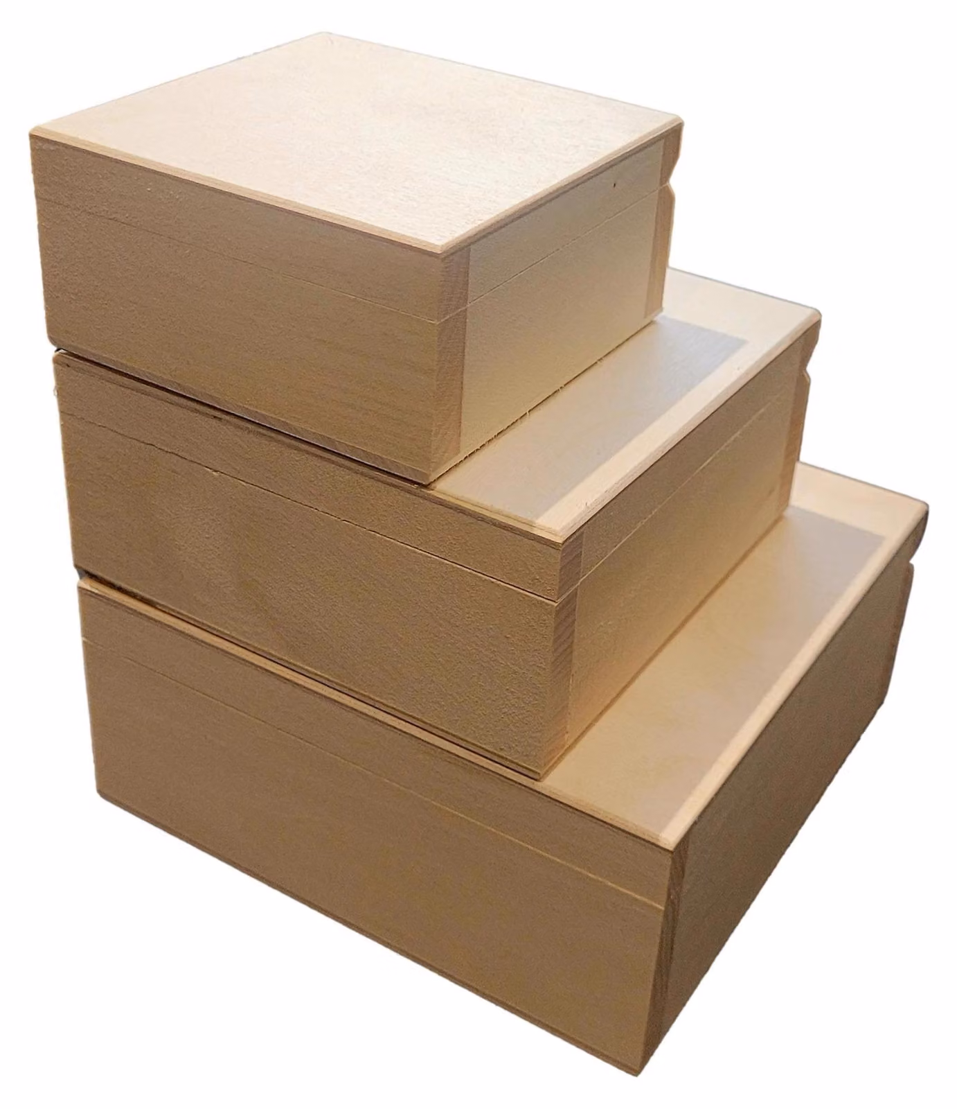 Solidchoice - Set di 3 scatole in legno ecologico per gioielli e piccoli utensili
