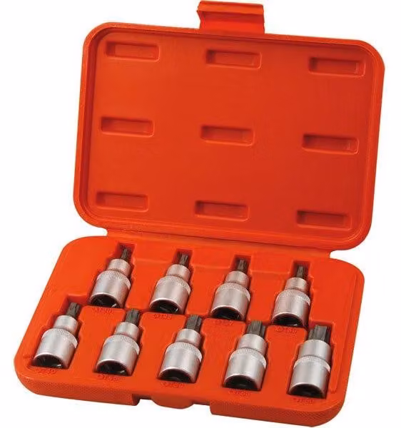 Extol Premium (8818124) Set di chiavi a bussola TORX, set di 9, CrV, S2