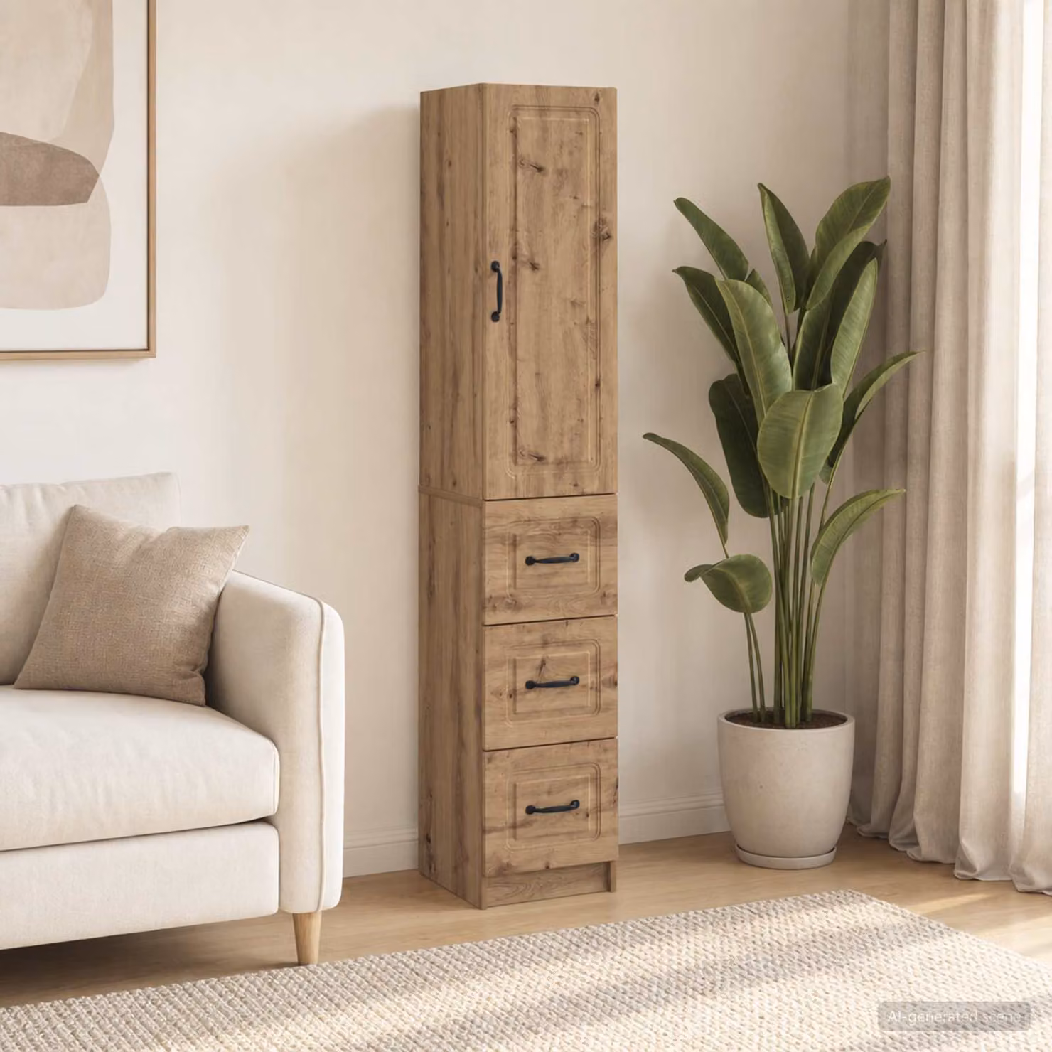 Set di 2 armadi moderni vidaXL in legno e metallo marrone con ante e ripiani, L/P/H: 33 x 34,5 x 87 cm