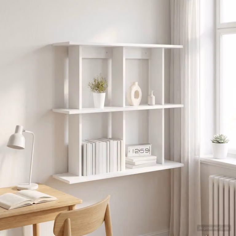 Scaffale da parete moderno vidaXL Bianco L 100 x P 20 x H 75 cm