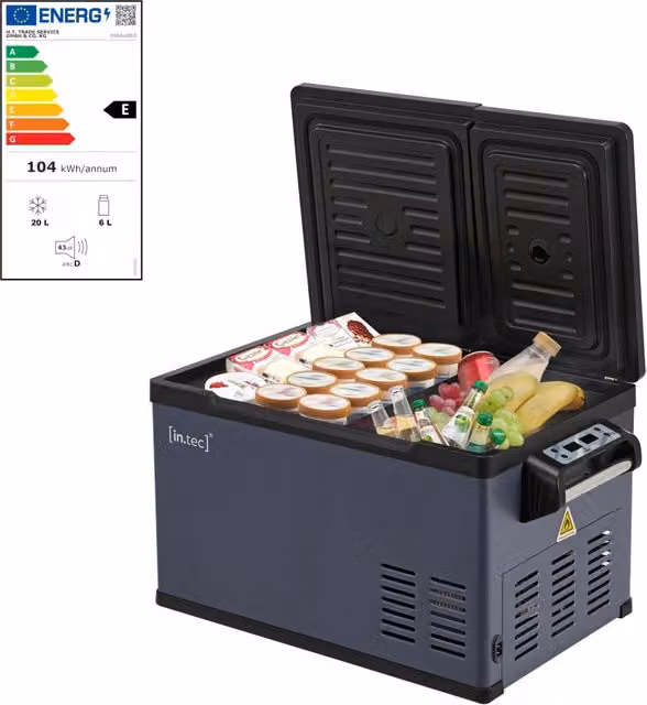 Frigorifero Portatile Elettrico in.tec Alberona Blu con Capacità 26 L per Auto e Casa