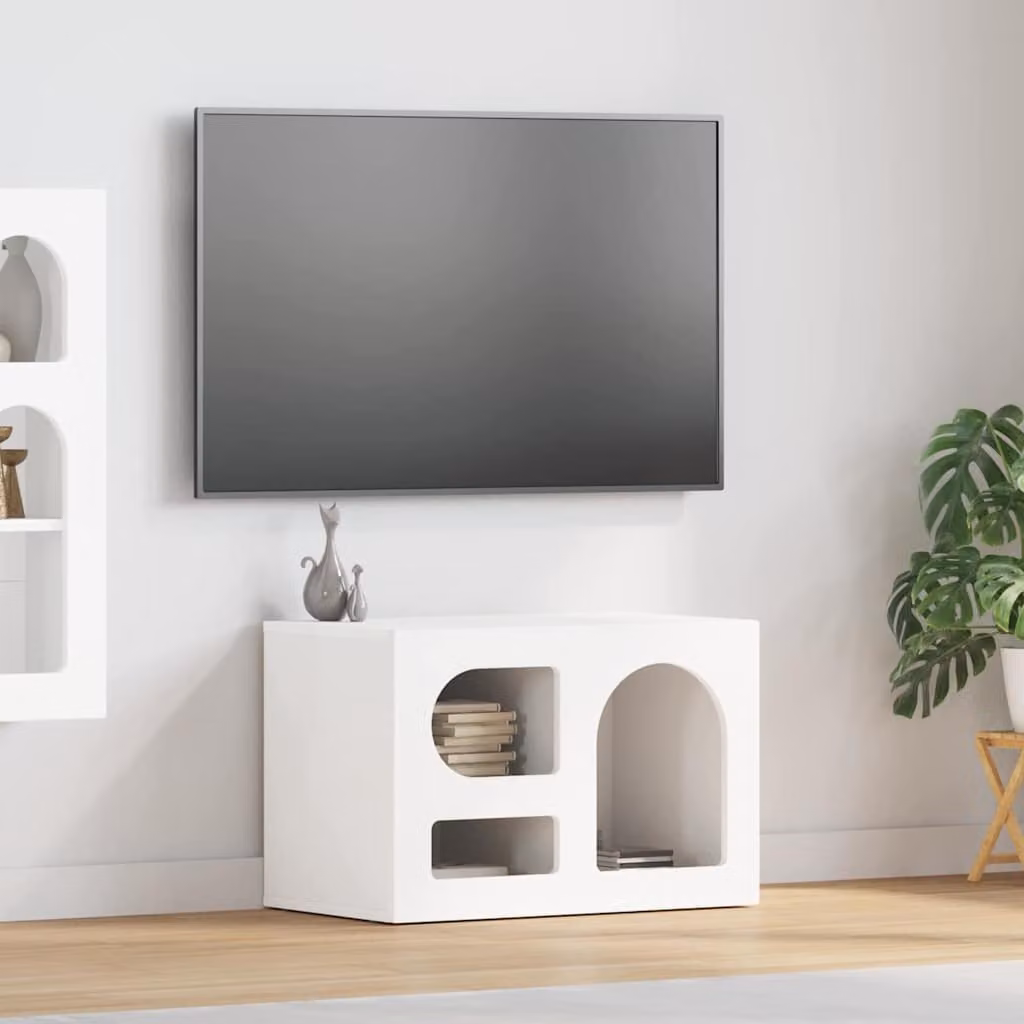 Mobile TV vidaXL moderno in legno ingegnerizzato bianco L: 60 cm, P: 35 cm, H: 40 cm