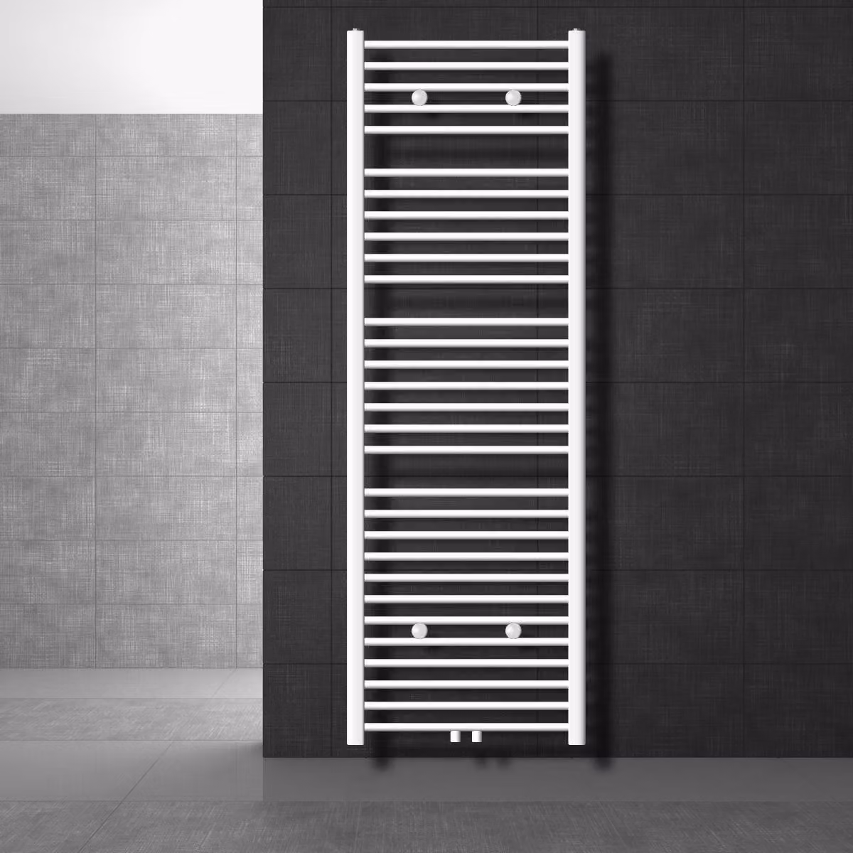 LuxeBath radiatore per bagno Sahara, 600x1800 mm, bianco, diritto con attacco centrale, senza elemento riscaldante