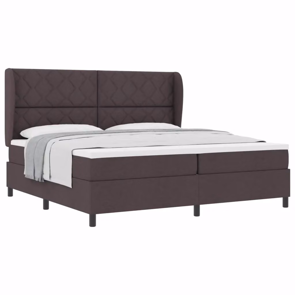 Letto a molle moderno vidaXL con testiera in tessuto marrone, L/P: 200 x 200 cm – 2