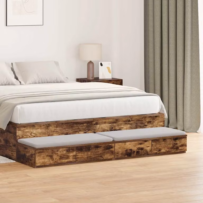 Cassetti per letto vidaXL colore marrone Rovere fumé L: 160 cm, P: 36,5 cm, H: 16,5 cm