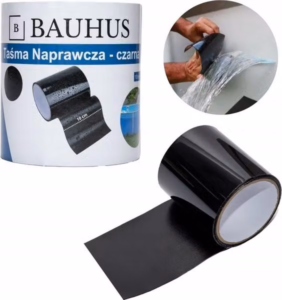 NASTRO ADESIVO RESISTENTE E IMPERMEABILE - NASTRO PER RIPARAZIONI - NASTRO FLESSIBILE - NERO - BAHUS - 1,5 m