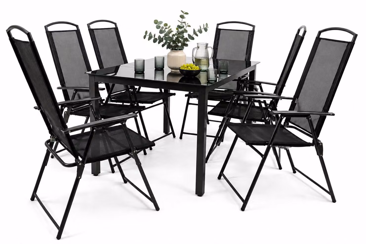 7 pz. set mobili da giardino | gruppo posti a sedere gruppo da pranzo | 1x tavolo, 6x sedie | dimensioni tavolo ca. H. 76 x W. 140 x D. 80 cm | Set Hochlehner 140S