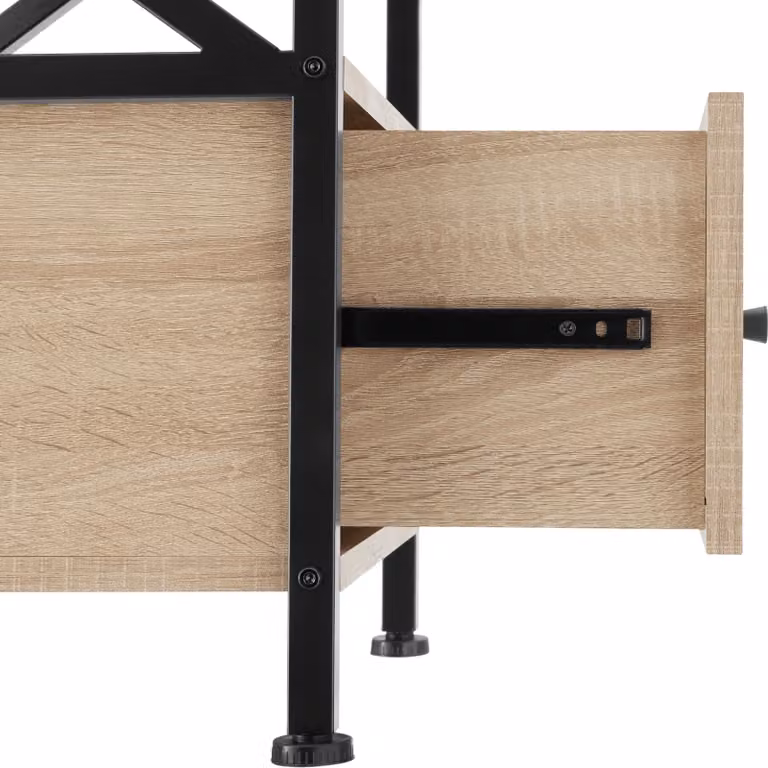 Comodino Falkirk TecTake in stile industriale, rovere Sonoma e beige, L: 40,0 cm, P: 41,5 cm, H: 55,5 cm