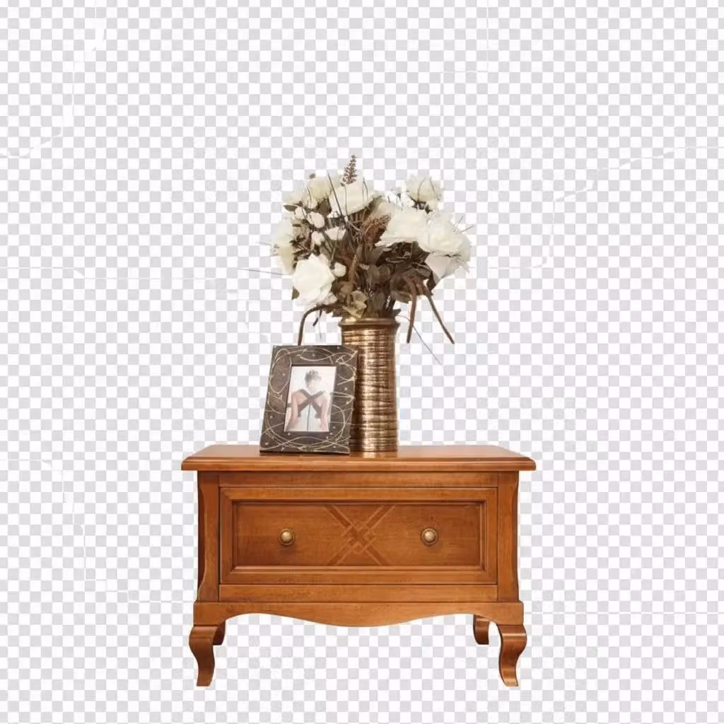 Comodino classico con 1 cassetto in legno intarsiato Bassano marrone Mobili 2G L: 62 cm, P: 43 cm, H: 41 cm – 3