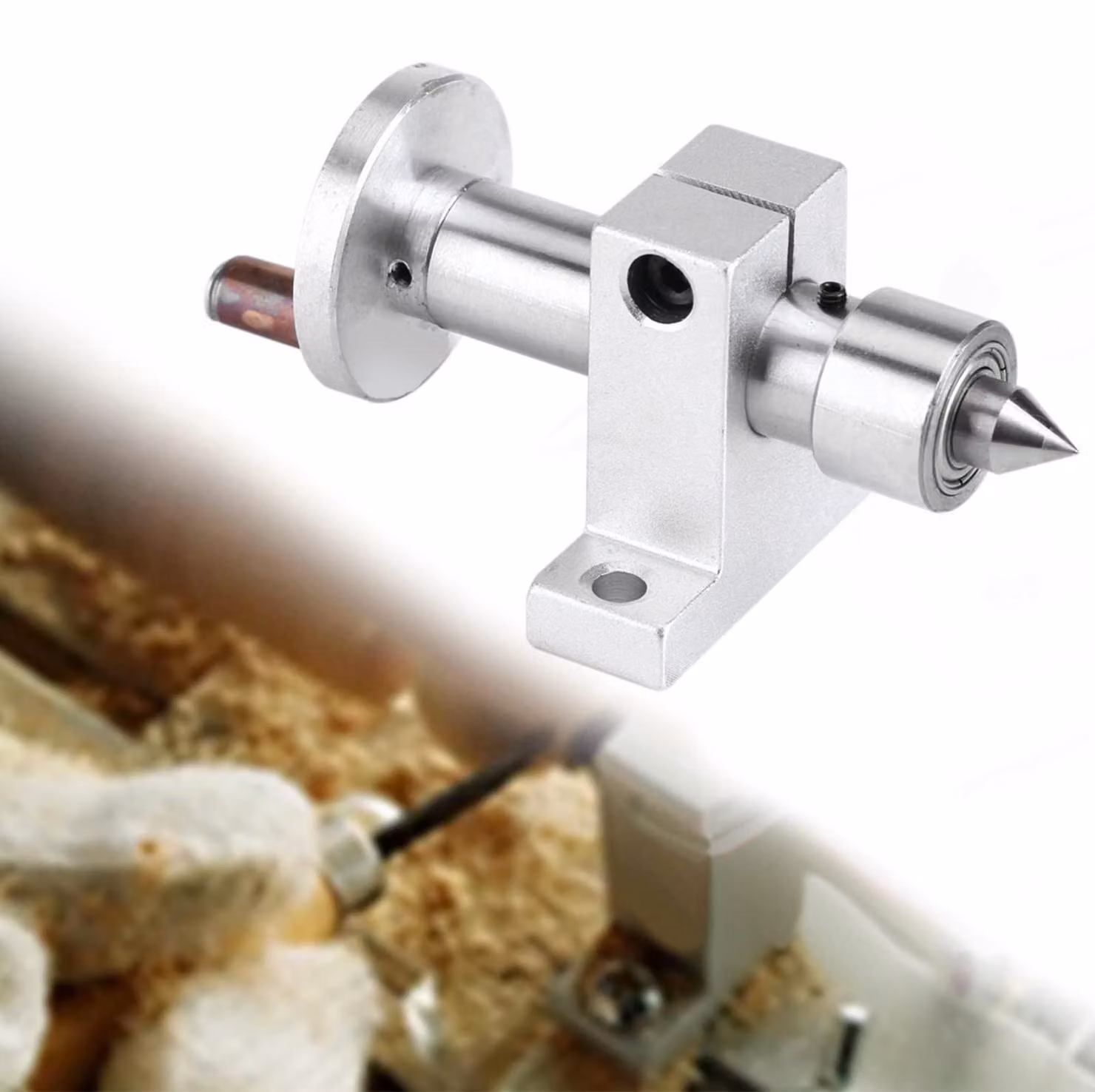 Mandrino vivo regolabile a doppio cuscinetto per tornio - Accessorio per mini tornio - Zerodisb6qvc3h1zu
