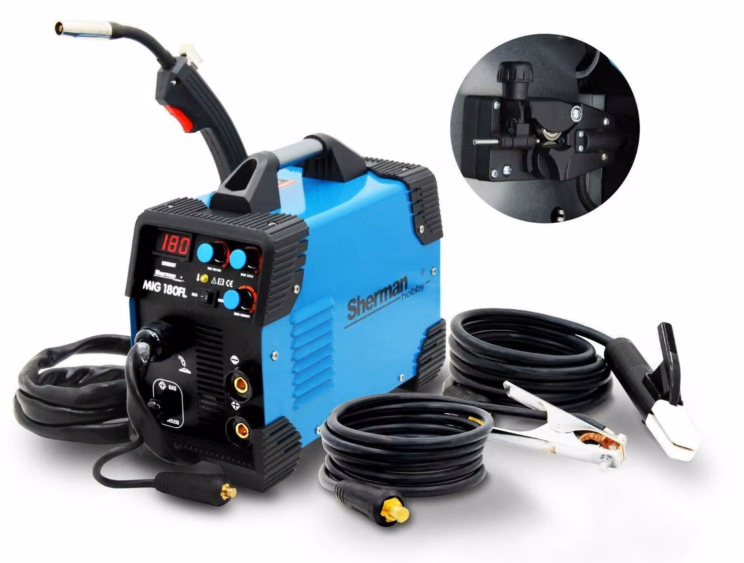 Saldatrice MIG semiautomatica - 180 A - 230 V - Tecnologia IGBT - Supporta diversi processi di saldatura