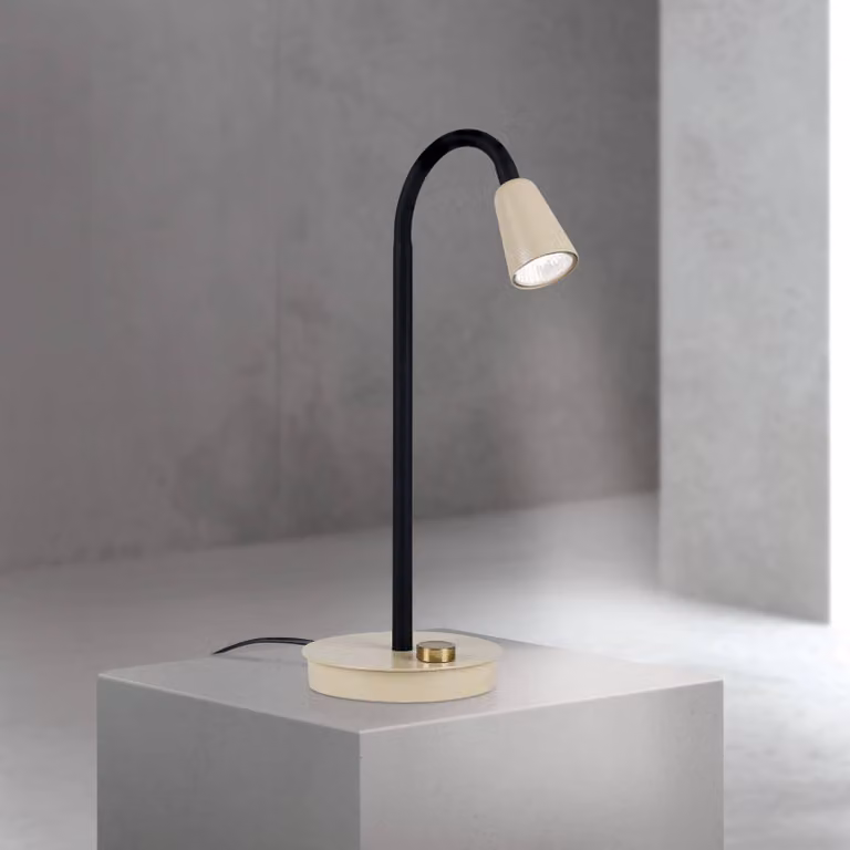 ORION Lampada da scrivania Dotty, dimmerabile, Crema / Ambra, Soggiorno / Sala da pranzo, Metallo, Moderno, Lampada da tavolo