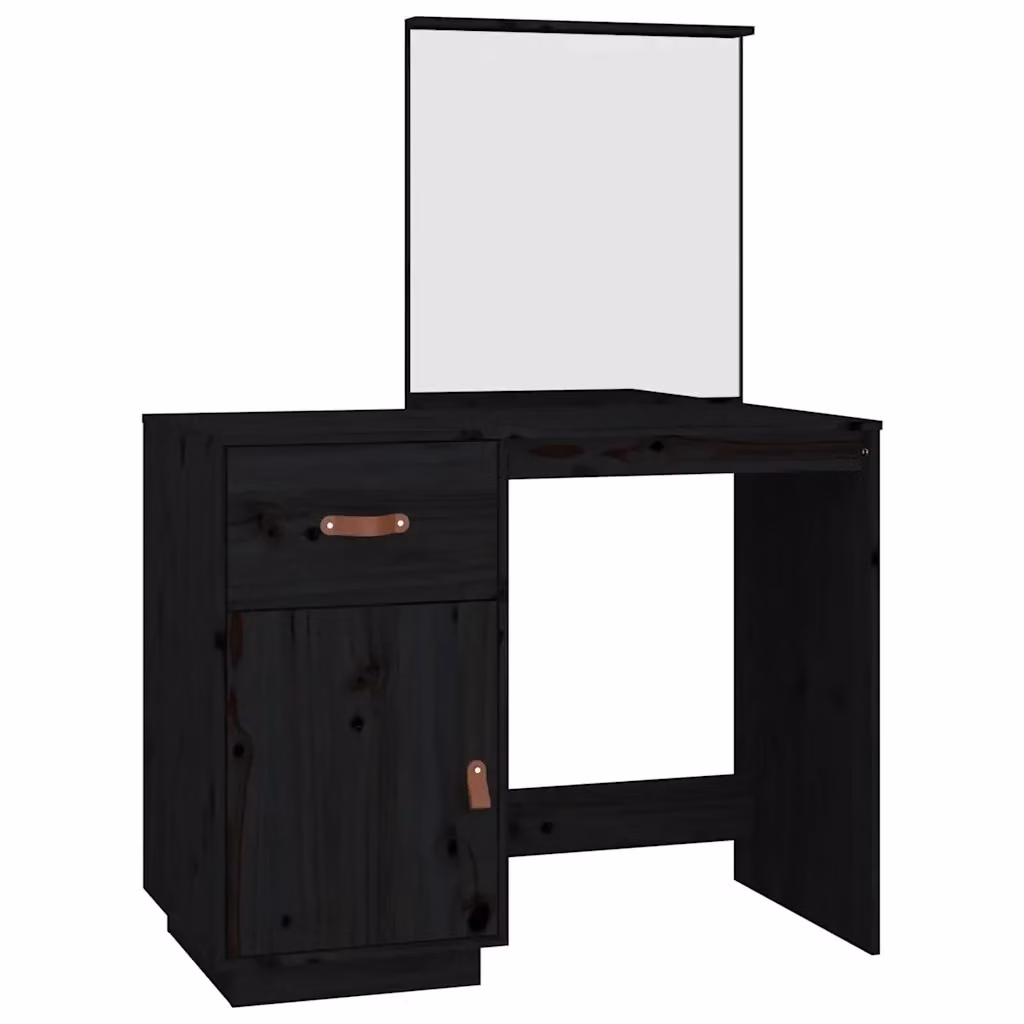 Toeletta Nera in Legno Massello di Pino MERCATOXL L: 95 cm, P: 50 cm, H: 134 cm – 2
