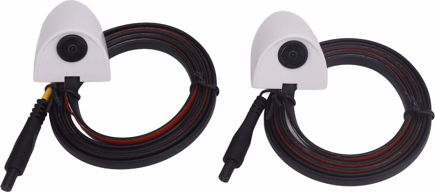 1 coppia di telecamera laterale per auto AHD 1280 x 720 720P grandangolo impermeabile telecamera posteriore per veicolo DC12V bianco