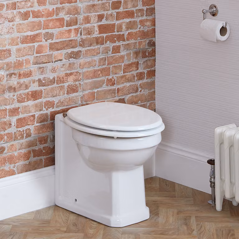Sanitario Tradizionale Filo Parete con Altezza Comfort e Sedile Bianco - Cerniere Cromate