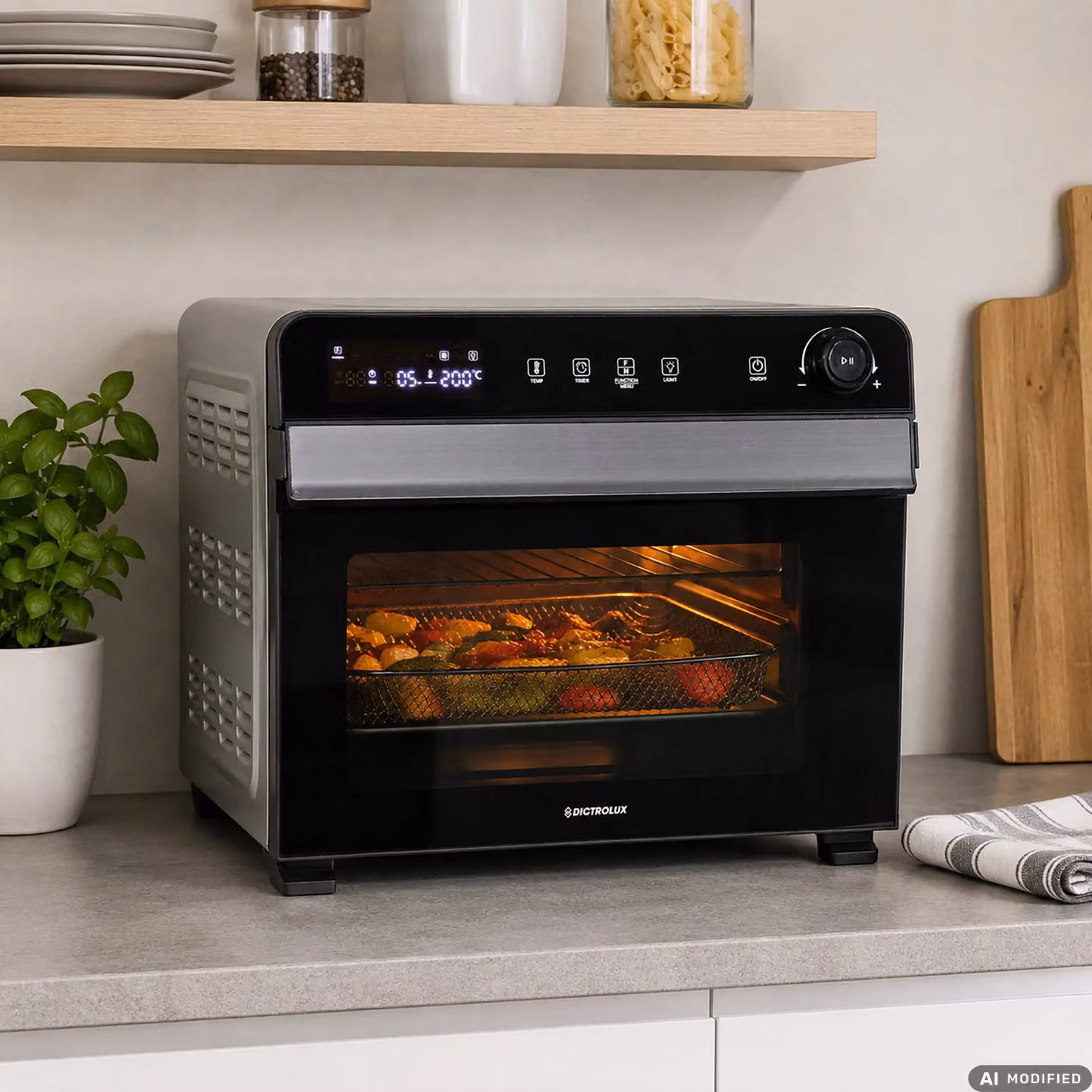 Forno Ventilato Combi 3 in 1 DICTROLUX da 22 Litri, 1500 Watt con Funzione Hot Air e Timer, L/P/H: 46 x 41 x 38 cm – 2