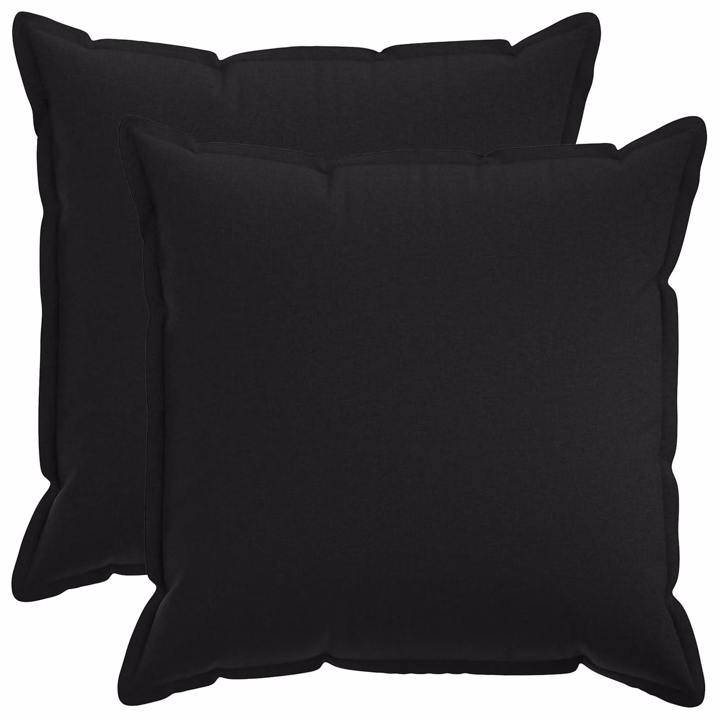 Set di 2 federe vidaXL HOUTEN nere, forma quadrata, L 70 x L 70 cm