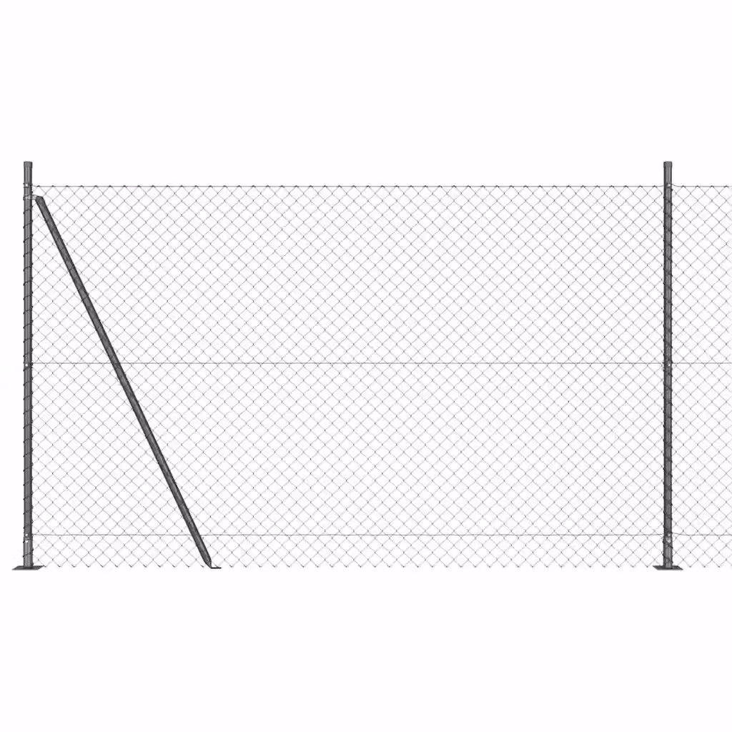 Recinzione a maglie vidaXL con base in cemento, colore grigio, L: 10 m, H: 1,6 m – 2