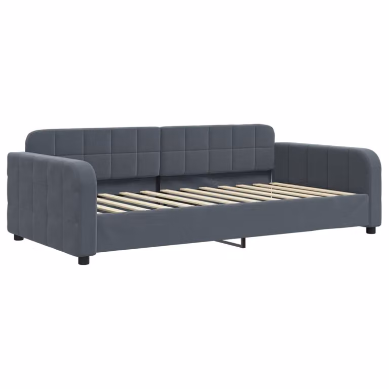 Letto da Giorno Grigio Scuro 100x200 cm in Velluto