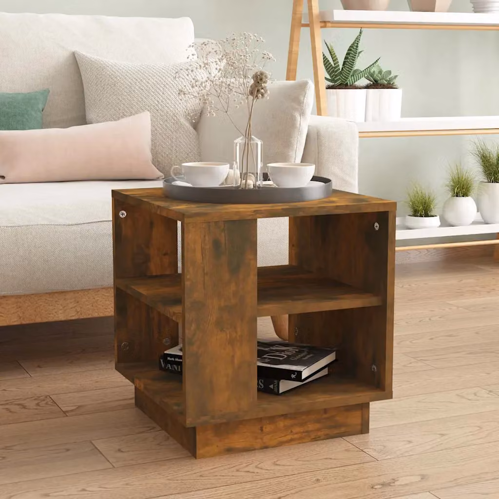 Tavolino da salotto moderno vidaXL in legno color rovere marrone L/P/H: 40 x 40 x 43 cm