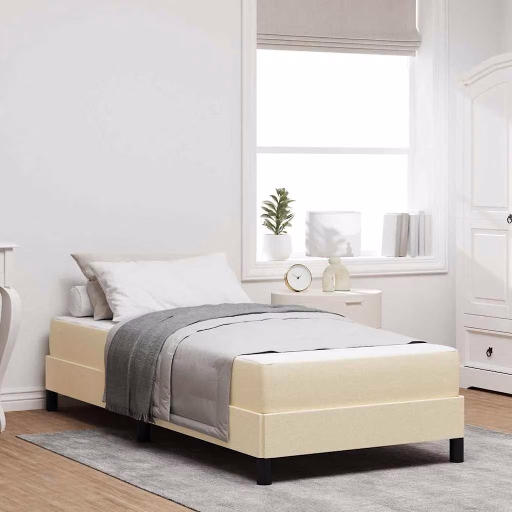 Maison Exclusive - Letto boxspring color crema 80 x 200 cm in tessuto