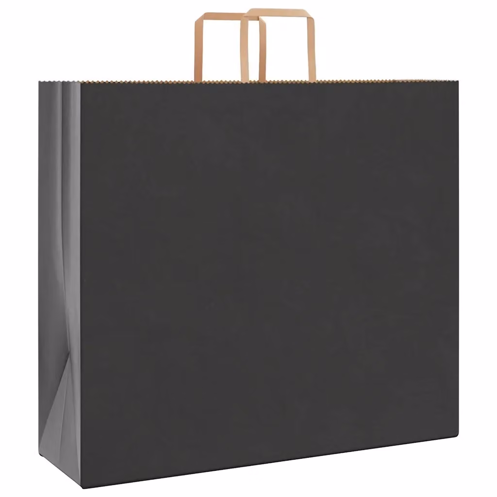 Sacchetti di carta kraft vidaXL con manici neri, confezione da 250 pezzi, L: 54 cm, P: 15 cm, H: 49 cm – 2