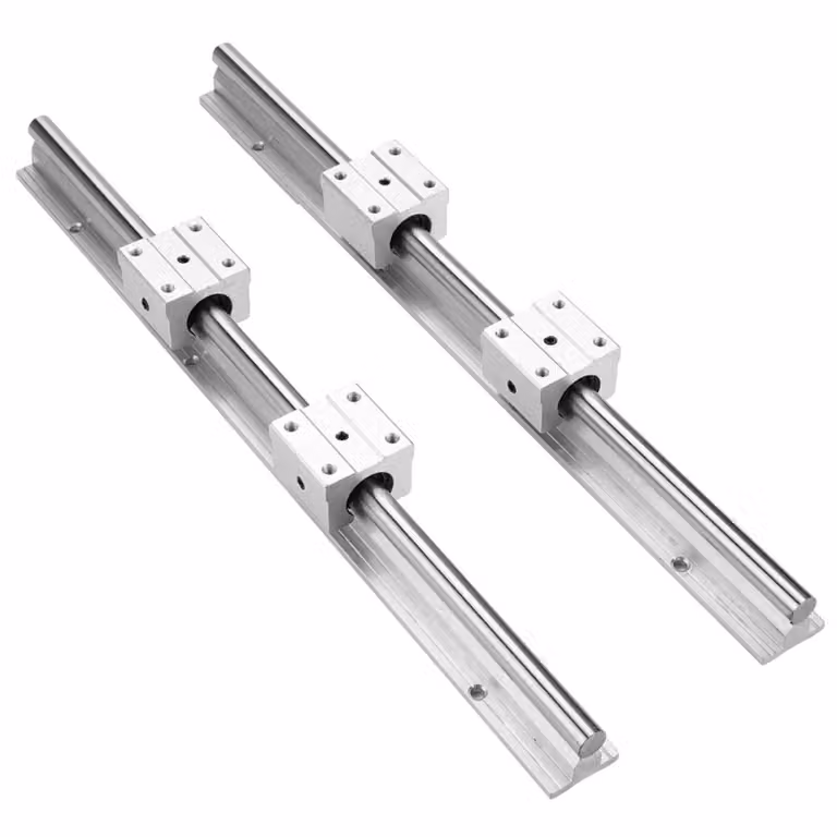 Cuscinetti lineari per router - 2 pezzi da 400 mm - Guida scorrevole resistente - 12 mm - Include 4 bloccanti cuscinetti SBR12UU - Ideale per frese