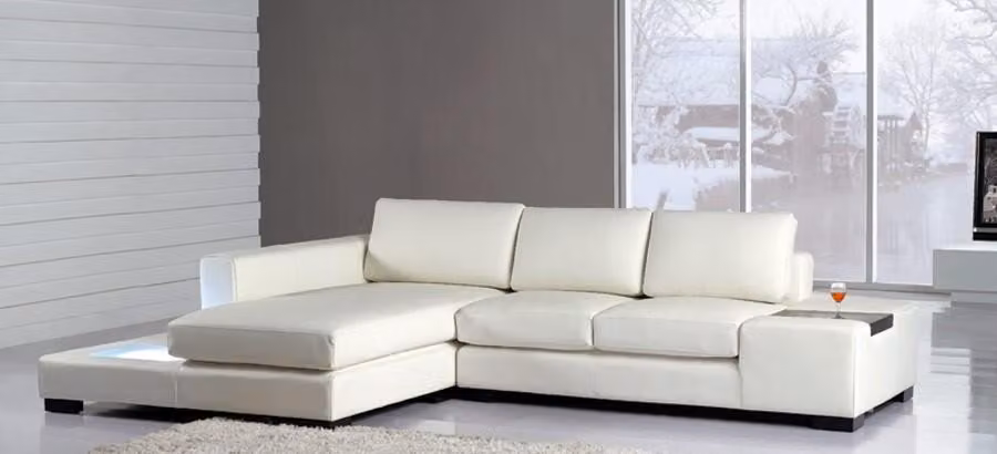 L-Form Sofa Couch Polster Garnitur Wohnlandschaft Design Ecksofa Leder led