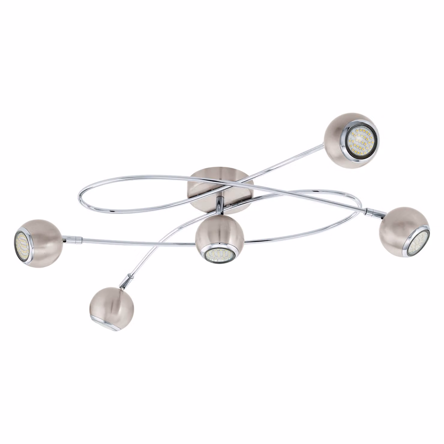 Eglo 94251 Locanda Plafoniera LED 5 x 3 W acciaio nichel cromo opaco