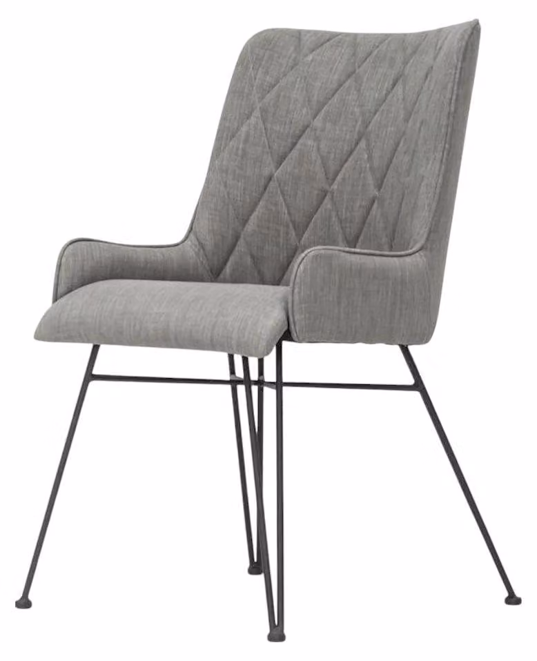 Sedia da pranzo FURNLUX, colore grigio e nero, altezza 57 cm / Colore principale: Grigio / Dimensioni: 57 x 92 x 63 cm